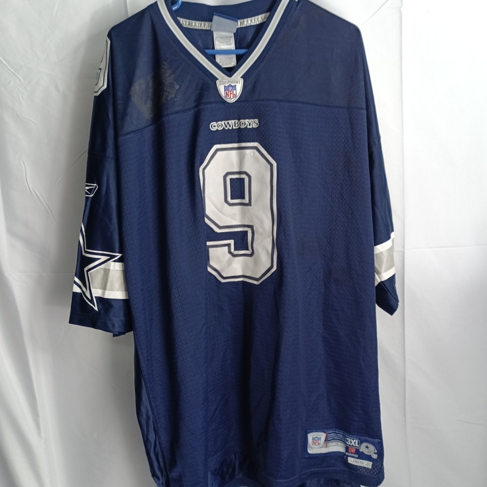 Reebok Tony Romo Dallas Cowboys NFL Jersey Navy Blue Stitched 3XL Length +2